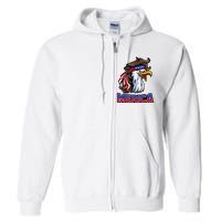 Merica Eagle Mullet 4th Of July American Flag Full Zip Hoodie