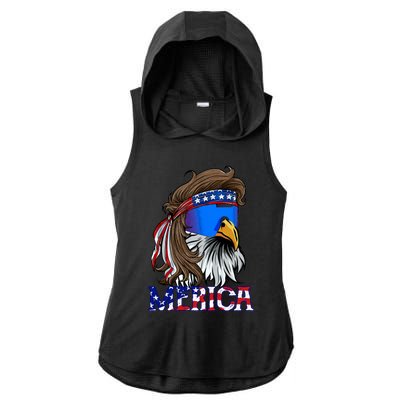 Merica Eagle Mullet Shirt American Flag USA Men 4th Of July Ladies PosiCharge Tri-Blend Wicking Draft Hoodie Tank