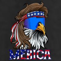 Merica Eagle Mullet Shirt American Flag USA Men 4th Of July 7 Panel Mesh Trucker Snapback Hat