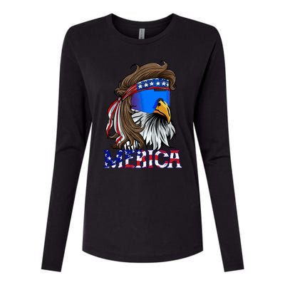 Merica Eagle Mullet Shirt American Flag USA Men 4th Of July Womens Cotton Relaxed Long Sleeve T-Shirt