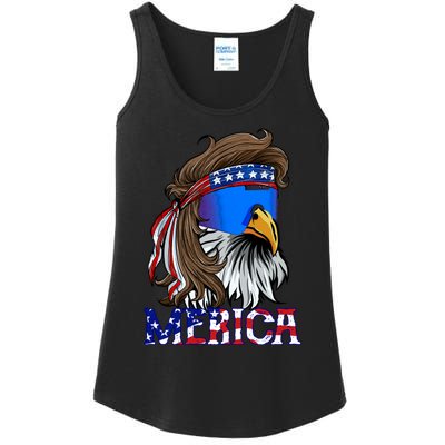 Merica Eagle Mullet Shirt American Flag USA Men 4th Of July Ladies Essential Tank