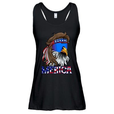 Merica Eagle Mullet Shirt American Flag USA Men 4th Of July Ladies Essential Flowy Tank