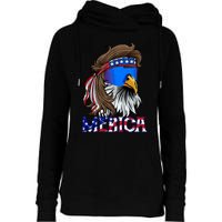 Merica Eagle Mullet Shirt American Flag USA Men 4th Of July Womens Funnel Neck Pullover Hood