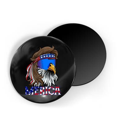 Merica Eagle Mullet Shirt American Flag USA Men 4th Of July Magnet