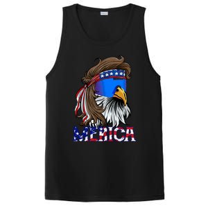 Merica Eagle Mullet Shirt American Flag USA Men 4th Of July PosiCharge Competitor Tank