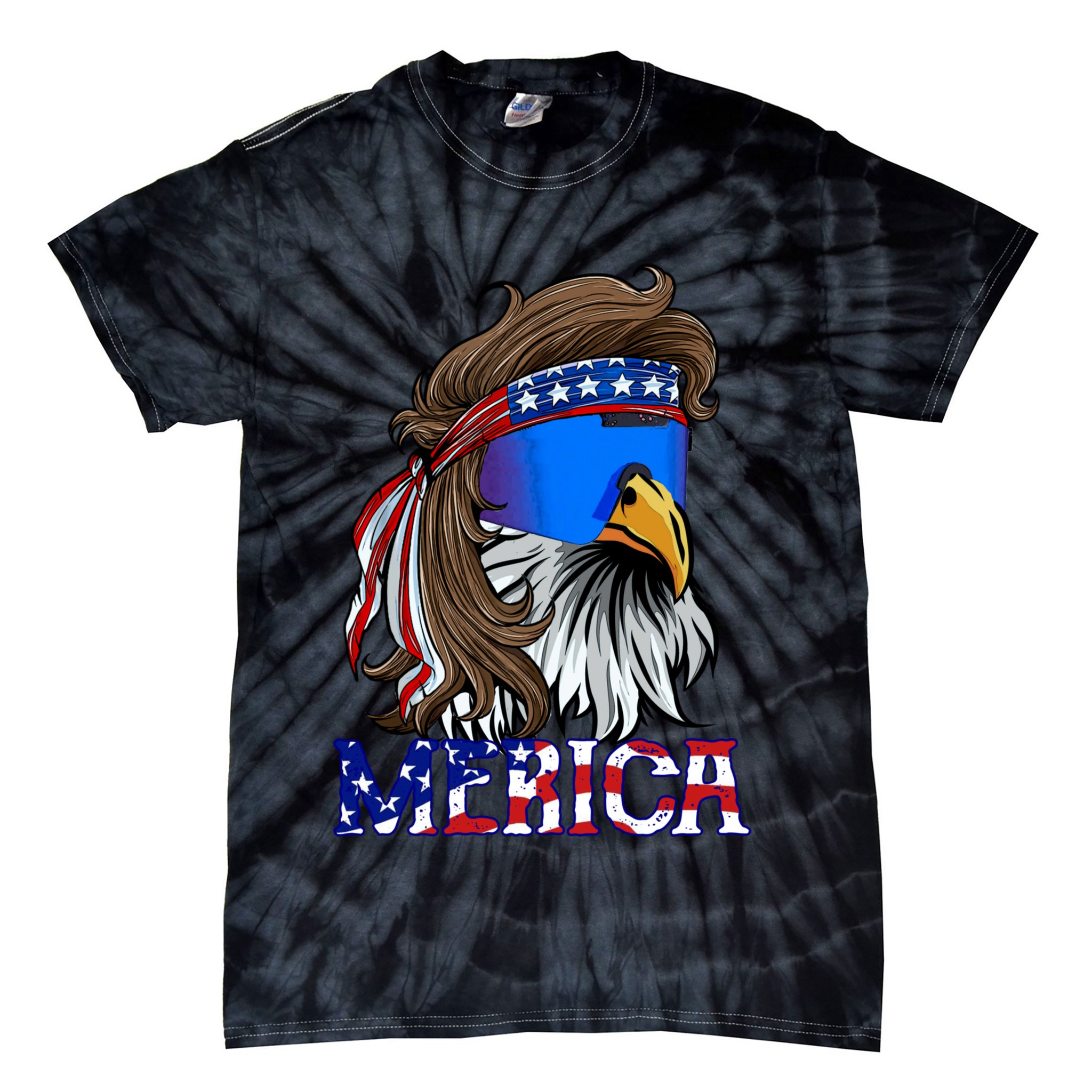 Merica Eagle Mullet Shirt American Flag USA Men 4th Of July Tie-Dye T-Shirt