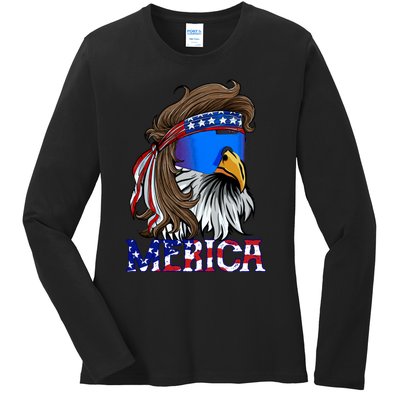 Merica Eagle Mullet Shirt American Flag USA Men 4th Of July Ladies Long Sleeve Shirt