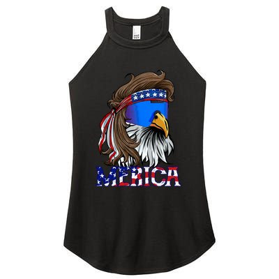 Merica Eagle Mullet Shirt American Flag USA Men 4th Of July Women's Perfect Tri Rocker Tank