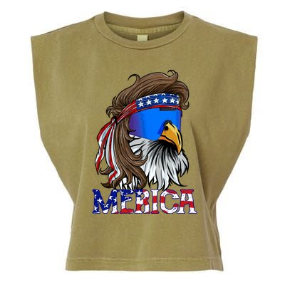 Merica Eagle Mullet Shirt American Flag USA Men 4th Of July Garment-Dyed Women's Muscle Tee