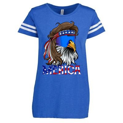 Merica Eagle Mullet Shirt American Flag USA Men 4th Of July Enza Ladies Jersey Football T-Shirt