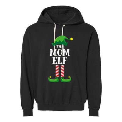 Mom Elf Matching Family Group Christmas Party Garment-Dyed Fleece Hoodie