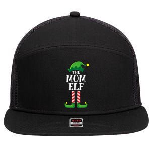 Mom Elf Matching Family Group Christmas Party 7 Panel Mesh Trucker Snapback Hat