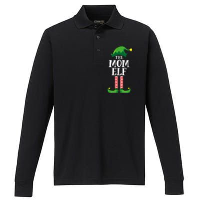 Mom Elf Matching Family Group Christmas Party Performance Long Sleeve Polo