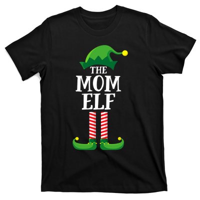 Mom Elf Matching Family Group Christmas Party T-Shirt