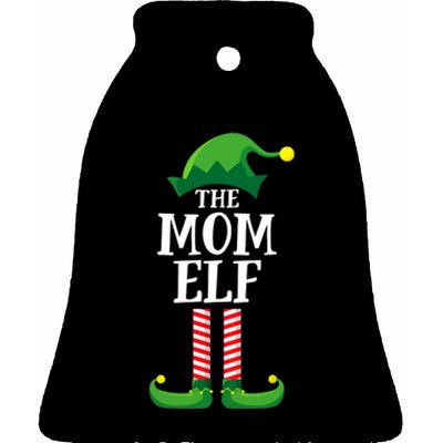 Mom Elf Matching Family Group Christmas Party Ceramic Bell Ornament