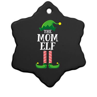 Mom Elf Matching Family Group Christmas Party Ceramic Star Ornament