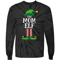 Mom Elf Matching Family Group Christmas Party Tie-Dye Long Sleeve Shirt