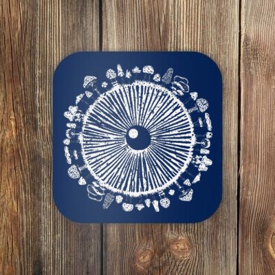 Mushroom Eye Mycology Foraging Magic Spore Print Graphic Coaster