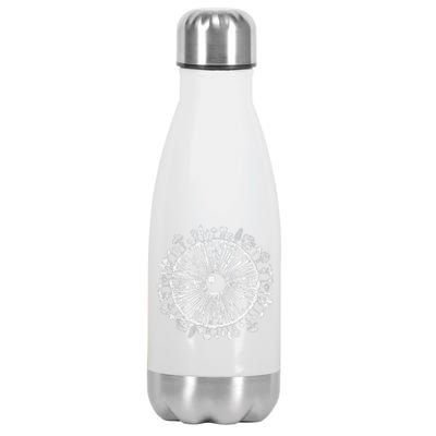 Mushroom Eye Mycology Foraging Magic Spore Print Graphic Stainless Steel Insulated Water Bottle