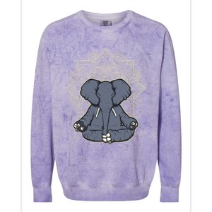 Mandala Elephant Makes Yoga Meditation Chakra Great Gift Colorblast Crewneck Sweatshirt