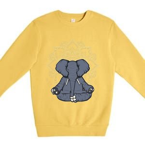 Mandala Elephant Makes Yoga Meditation Chakra Great Gift Premium Crewneck Sweatshirt