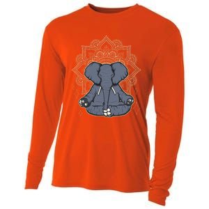 Mandala Elephant Makes Yoga Meditation Chakra Great Gift Cooling Performance Long Sleeve Crew