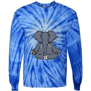 Mandala Elephant Makes Yoga Meditation Chakra Great Gift Tie-Dye Long Sleeve Shirt