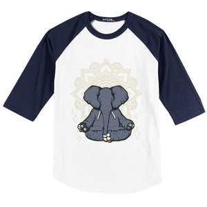 Mandala Elephant Makes Yoga Meditation Chakra Great Gift Baseball Sleeve Shirt