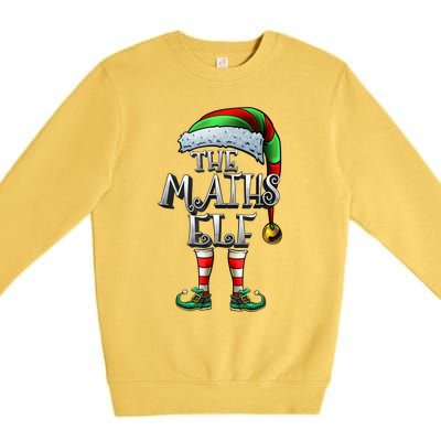 Maths Elf Matching Family Mathmatics Christmas Elf Premium Crewneck Sweatshirt