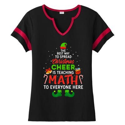 Maths Elf Matching Family Mathmatics Christmas Elf Ladies Halftime Notch Neck Tee