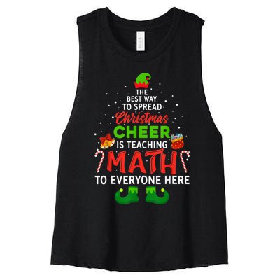 Maths Elf Matching Family Mathmatics Christmas Elf Women's Racerback Cropped Tank