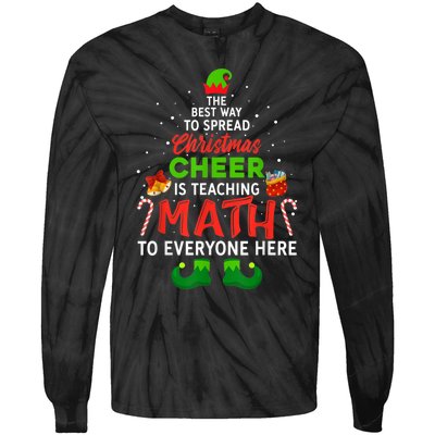 Maths Elf Matching Family Mathmatics Christmas Elf Tie-Dye Long Sleeve Shirt