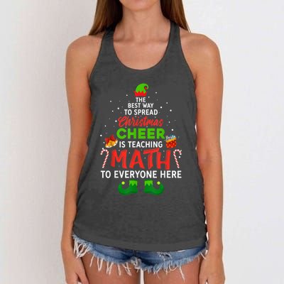 Maths Elf Matching Family Mathmatics Christmas Elf Women's Knotted Racerback Tank