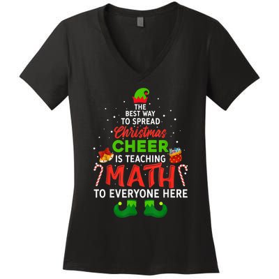 Maths Elf Matching Family Mathmatics Christmas Elf Women's V-Neck T-Shirt