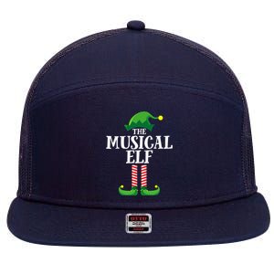 Musical Elf Matching Family Group Christmas Party 7 Panel Mesh Trucker Snapback Hat