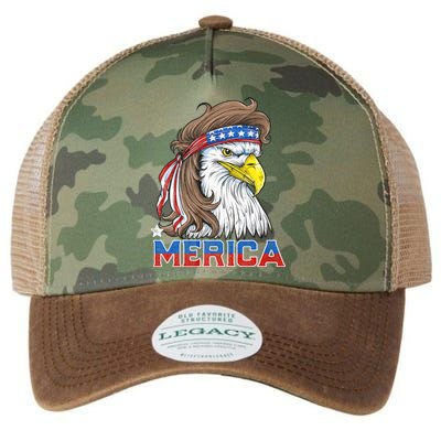 Merica Eagle Mullet 4th Of July American Flag Usa Legacy Tie Dye Trucker Hat