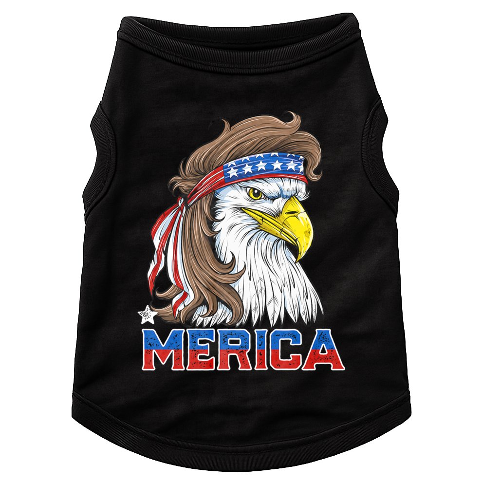 Merica Eagle Mullet 4th Of July American Flag Usa Doggie Tank