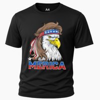 Merica Eagle Mullet 4th Of July American Flag Usa Cooling Performance Crew T-Shirt