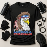 Merica Eagle Mullet 4th Of July American Flag Usa Cooling Performance Crew T-Shirt