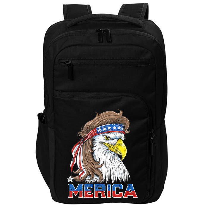 Merica Eagle Mullet 4th Of July American Flag Usa Impact Tech Backpack