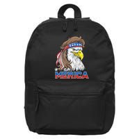 Merica Eagle Mullet 4th Of July American Flag Usa 16 in Basic Backpack
