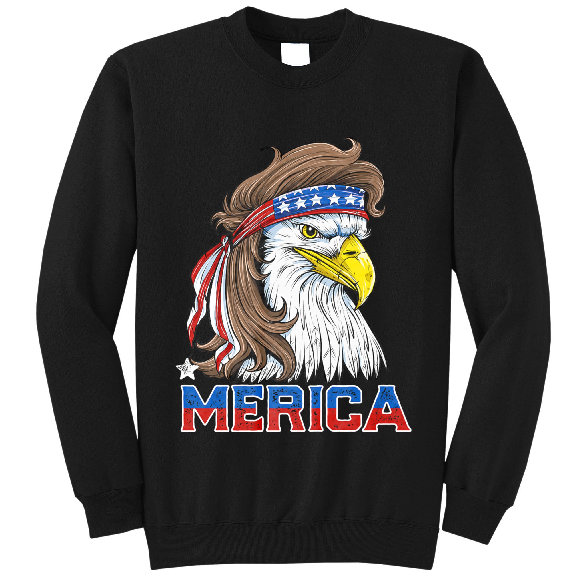 Merica Eagle Mullet 4th Of July American Flag Usa Tall Sweatshirt