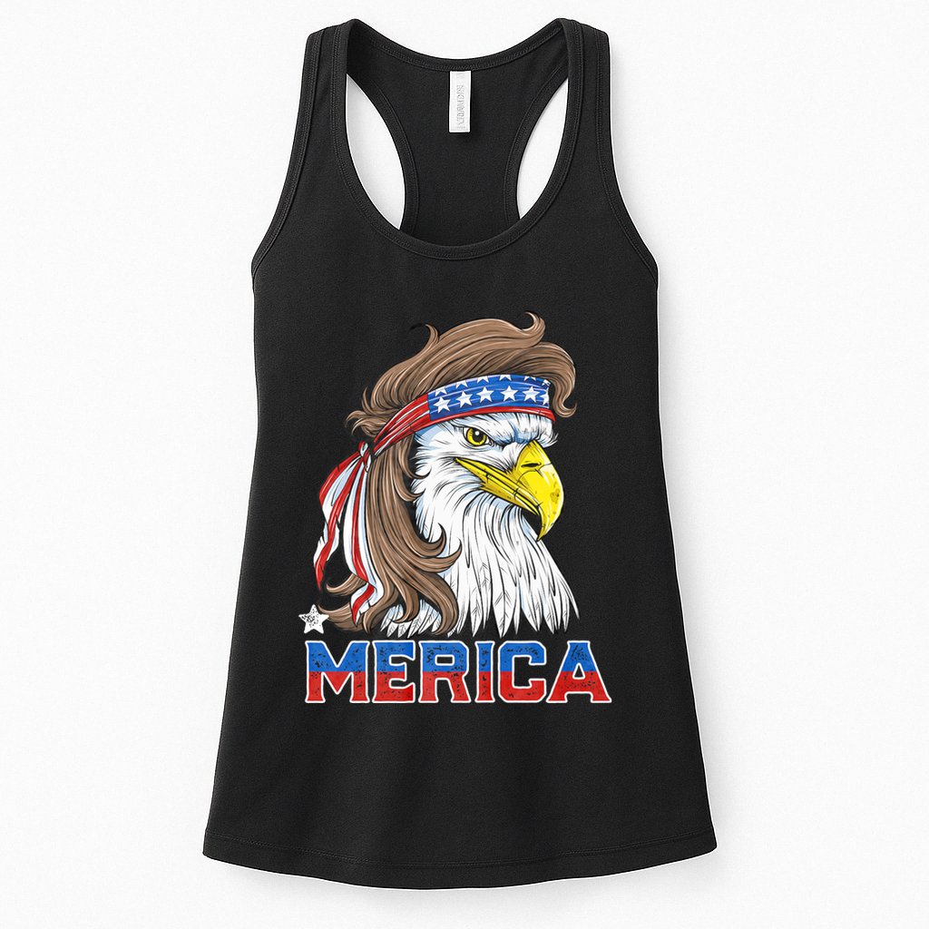 Merica Eagle Mullet 4th Of July American Flag Usa Womens Tank Top