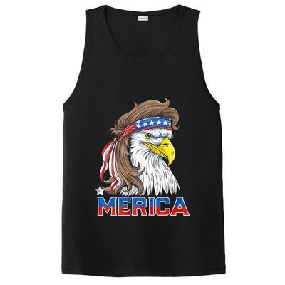 Merica Eagle Mullet 4th Of July American Flag Usa PosiCharge Competitor Tank