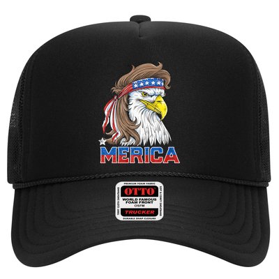 Merica Eagle Mullet 4th Of July American Flag Usa Trucker Hat