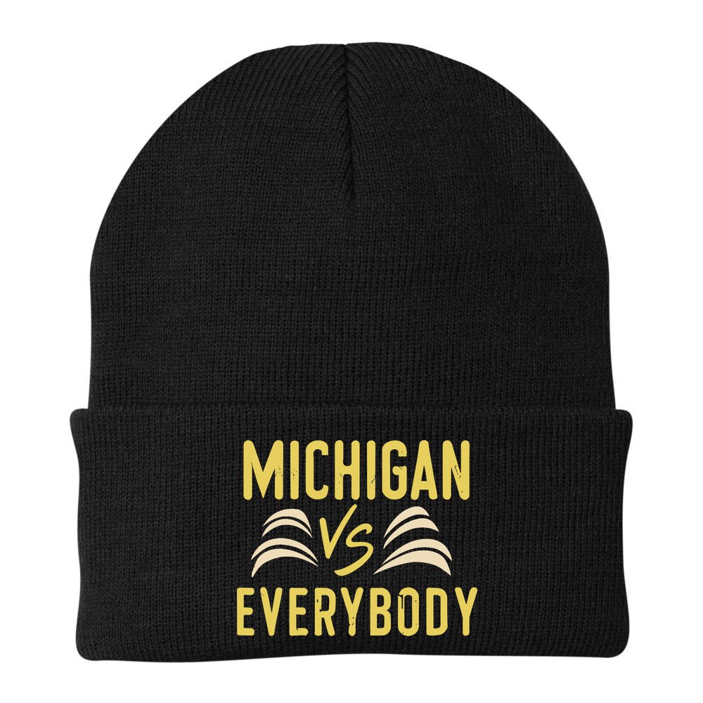 Michigan Everybody Michigan Vs Versus Against Everyone Beanie