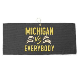 Michigan Everybody Michigan Vs Versus Against Everyone Large Microfiber Waffle Golf Towel