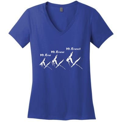 Mt Ever Mt Everer Mt Everest Dad Jokes Periodically Gift Women's V-Neck T-Shirt