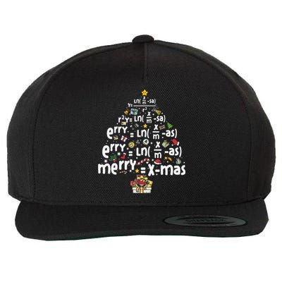 Math Equation Merry Xmas Mathematic Teacher Christmas Humor Wool Snapback Cap