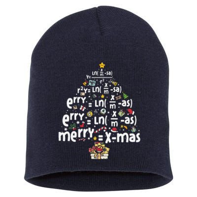 Math Equation Merry Xmas Mathematic Teacher Christmas Humor Short Acrylic Beanie